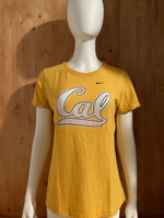 NIKE "CAL" SLIM FIT Graphic Print Adult T-Shirt Tee Shirt L Lrg Large Yellow Shirt