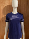 NIKE "SWOOSH" The Nike Tee Graphic Print Adult T-Shirt Tee Shirt S SM Small Blue Shirt