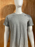 NIKE DRI FIT ATHLETIC CUT Graphic Print The Nike Tee Adult T-Shirt Tee Shirt L Lrg Large Gray