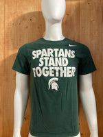 NIKE "SPARTANS STAND TOGETHER" REGULAR FIT Graphic Print Adult T-Shirt Tee Shirt S SM Small Green Shirt