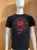 NIKE "BASKETBALL" REGUALR FIT Graphic Print Adult T-Shirt Tee Shirt S SM Small Black Shirt