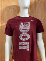 NIKE "JUST DO IT" ATHLETIC CUT Graphic Print The Nike Tee Adult T-Shirt Tee Shirt L Lrg Large Burgundy Shirt