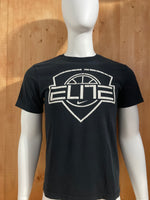 NIKE "ELITE BASKETBALL" DRI FIT Graphic Print Adult T-Shirt Tee Shirt S SM Small Black Shirt