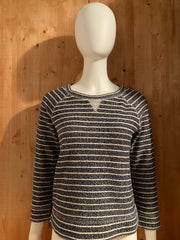 LOU & GREY Adult T-Shirt Tee Shirt XS Extra Xtra Small Navy & White Knit Sweater