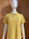 POLO RALPH LAUREN VINTAGE VTG 80s Adult T-Shirt Tee Shirt M Medium MD Yellow Polo Shirt