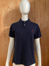 POLO RALPH LAUREN CUSTOM FIT VINTAGE VTG 80s Adult T-Shirt Tee Shirt S SMALL SM Dark Blue Polo Shirt