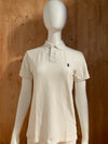 POLO RALPH LAUREN CUSTOM FIT VINTAGE VTG 80s Adult T-Shirt Tee Shirt S SMALL SM White Polo Shirt