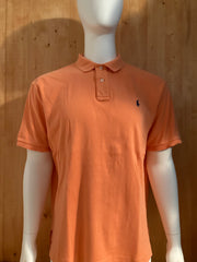 POLO RALPH LAUREN VINTAGE VTG 80s SMALL PONY Adult T-Shirt Tee Shirt XL Xtra Extra Large Peach Polo Shirt