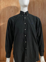 RALPH LAUREN BLAKE SMALL PONY Adult T-Shirt Tee Shirt L Lrg Large Black Long Sleeve Button Down Shirt