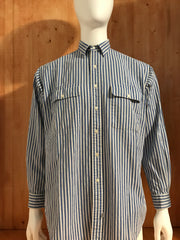 POLO RALPH LAUREN VINTAGE VTG 80s Adult T-Shirt Tee Shirt M MD Medium Stripe Long Sleeve Shirt