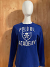 POLO RALPH LAUREN "ACADEMY" Youth Unisex T-Shirt Tee Shirt L Lrg Large Blue Long Sleeve Shirt