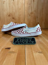 VANS LOW TOP SKATEBOARDING CHECKER PRINT Men's Size 9 Shoes Sneakers Red & White 500714